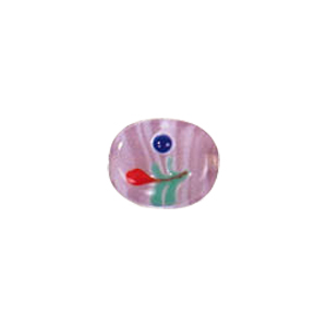 Tree or Flower design decorated Lampworked Glass Beads 5819