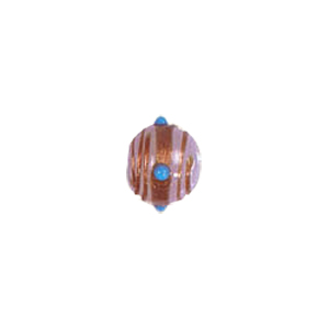 Gold stone striped Lampworked Beads 5837