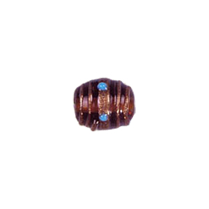 Gold stone striped Lampworked Beads 5856