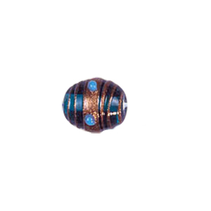Gold stone striped Lampworked Beads 5869