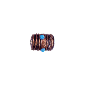 Gold stone striped Lampworked Beads 5874