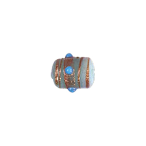 Gold stone striped Lampworked Beads 5877