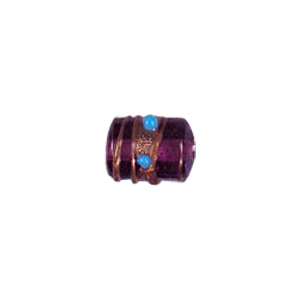 Gold stone striped Lampworked Beads 5889