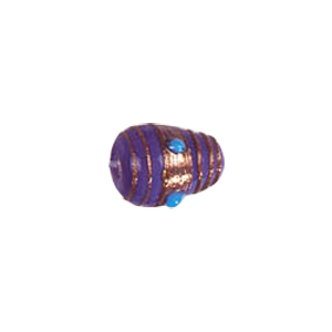 Gold stone striped Lampworked Beads 5895