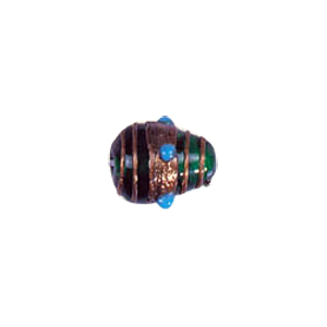 Gold stone striped Lampworked Beads 5906