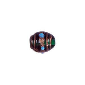 Gold stone striped Lampworked Beads 5858