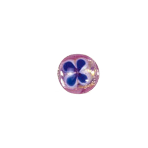 Tree and Flower design decorated Silver foiled Beads 5938