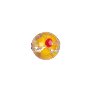 Tree and Flower design decorated Silver foiled Beads 5940
