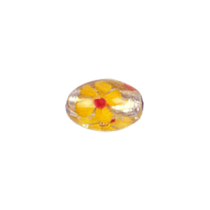 Tree and Flower design decorated Silver foiled Beads 5951