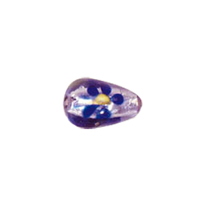 Tree and Flower design decorated Silver foiled Beads 5956