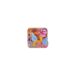 Tree and Flower design decorated Silver foiled Beads 5964