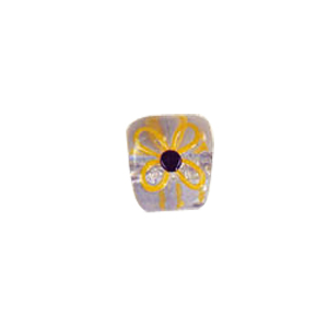 Tree and Flower design decorated Silver foiled Beads 5971