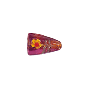 Tree and Flower design decorated Silver foiled Beads 5979