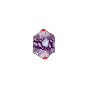 Color lined Glass Beads w or twisted stringer design 6255