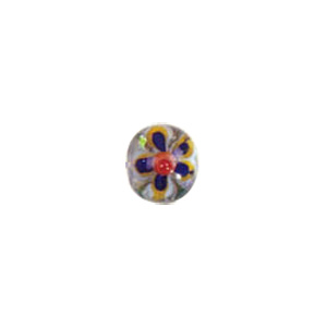 Color lined Flower pattern Lampworked Glass Beads 6265