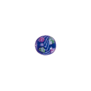 Color lined Flower pattern Lampworked Glass Beads 6266