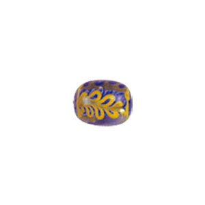 Color lined Flower pattern Lampworked Glass Beads 6272