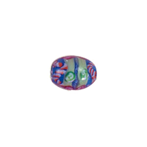 Color lined Flower pattern Lampworked Glass Beads 6273