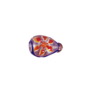 Color lined Flower pattern Lampworked Glass Beads 6275