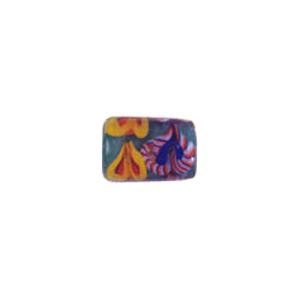 Color lined Flower pattern Lampworked Glass Beads 6278