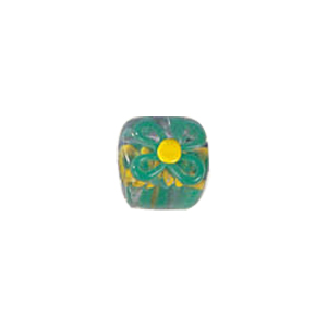 Tree and Flower design decorated Lampworked Glass Beads 6390
