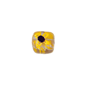 Tree and Flower design decorated Lampworked Glass Beads 6391