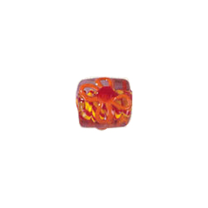 Tree and Flower design decorated Lampworked Glass Beads 6394
