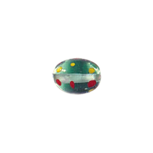 Dotted 2 tone Lampworked Glass beads 6433