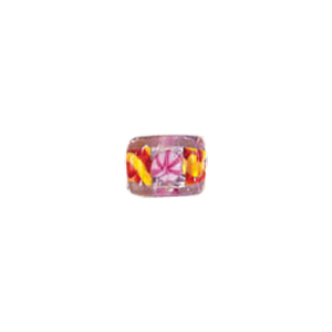 Fancy Color lined Silver foiled Glass Beads 6527