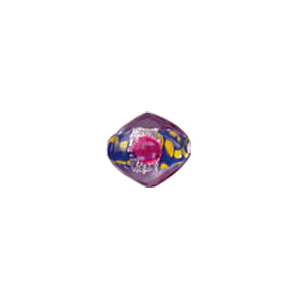 Fancy Color lined Silver foiled Glass Beads 6534