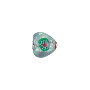 Silver foiled Millefiori lampworked Glass Beads 6613