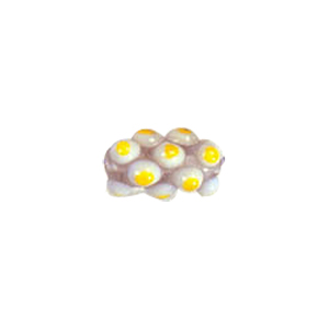 Multi layered Bumpy Lampworked fusion Glass Beads 6676