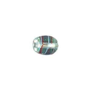 Multi colored striped Feather Glass Beads 6737