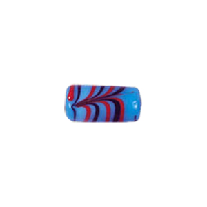 Multi colored striped Feather Glass Beads 6744