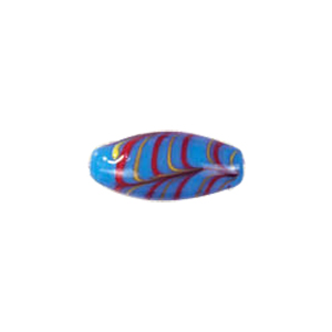 Multi colored striped Feather Glass Beads 6750