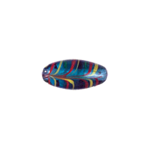 Multi colored striped Feather Glass Beads 6752