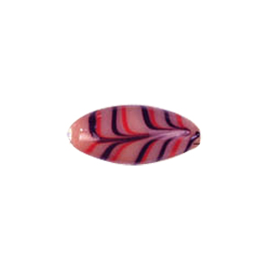 Multi colored striped Feather Glass Beads 6753