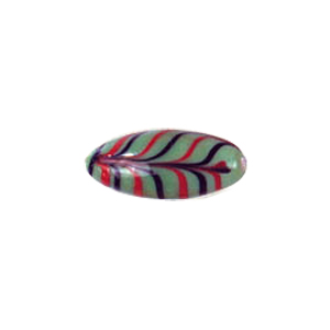 Multi colored striped Feather Glass Beads 6754