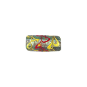 Multi colored striped Feather Glass Beads 6757