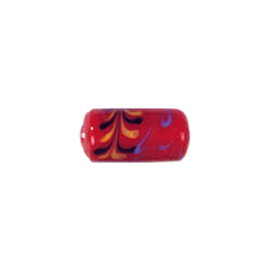 Multi colored striped Feather Glass Beads 6758