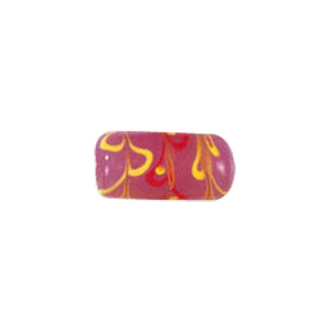 Multi colored striped Feather Glass Beads 6759