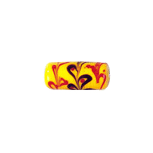 Multi colored striped Feather Glass Beads 6760