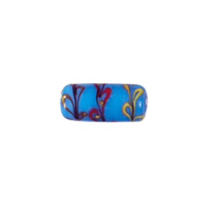 Multi colored striped Feather Glass Beads 6761