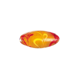 Multi colored striped Feather Glass Beads 6765