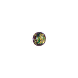 Printed and spotted Silver foiled Glass Beads 6779