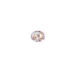 Printed and spotted Silver foiled Glass Beads 6788