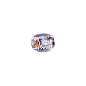 Printed and spotted Silver foiled Glass Beads 6795
