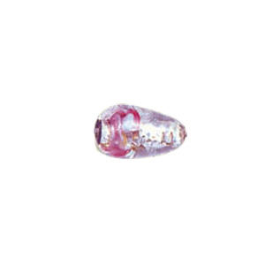 Printed and spotted Silver foiled Glass Beads 6801