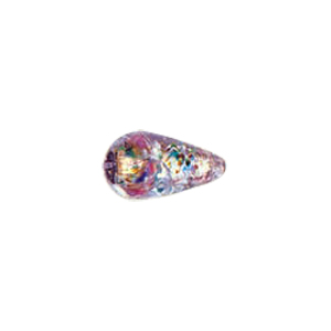 Printed and spotted Silver foiled Glass Beads 6803