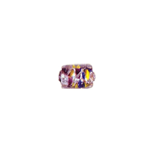 Printed and spotted Silver foiled Glass Beads 6809